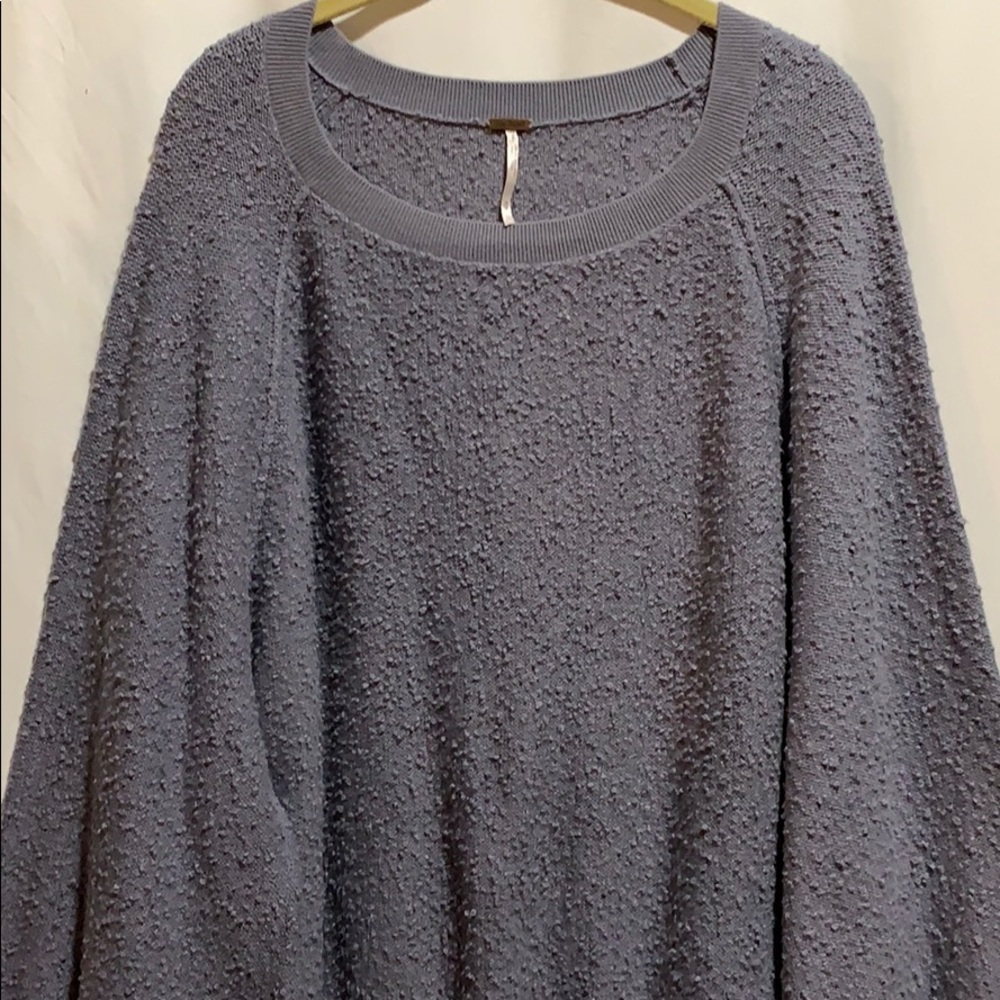 FREE PEOPLE SWEATER/TOP SZ M OVERSIZED GRAY NUBBY